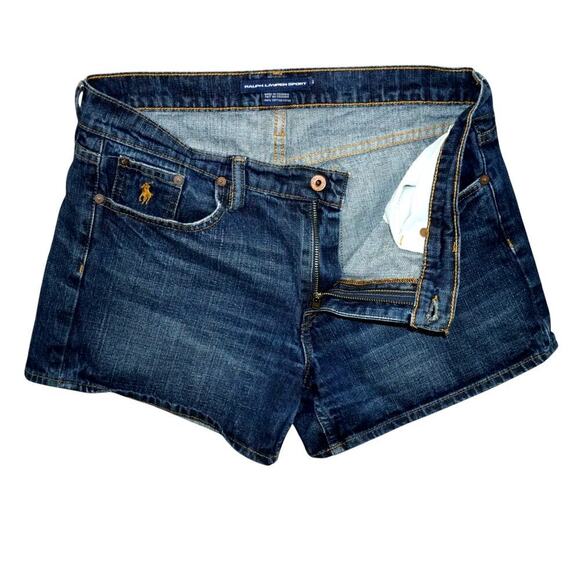 Ralph Lauren Sport Denim Shorts Women's Size 10 Blue High Rise 100% Cotton USA - Picture 5 of 6